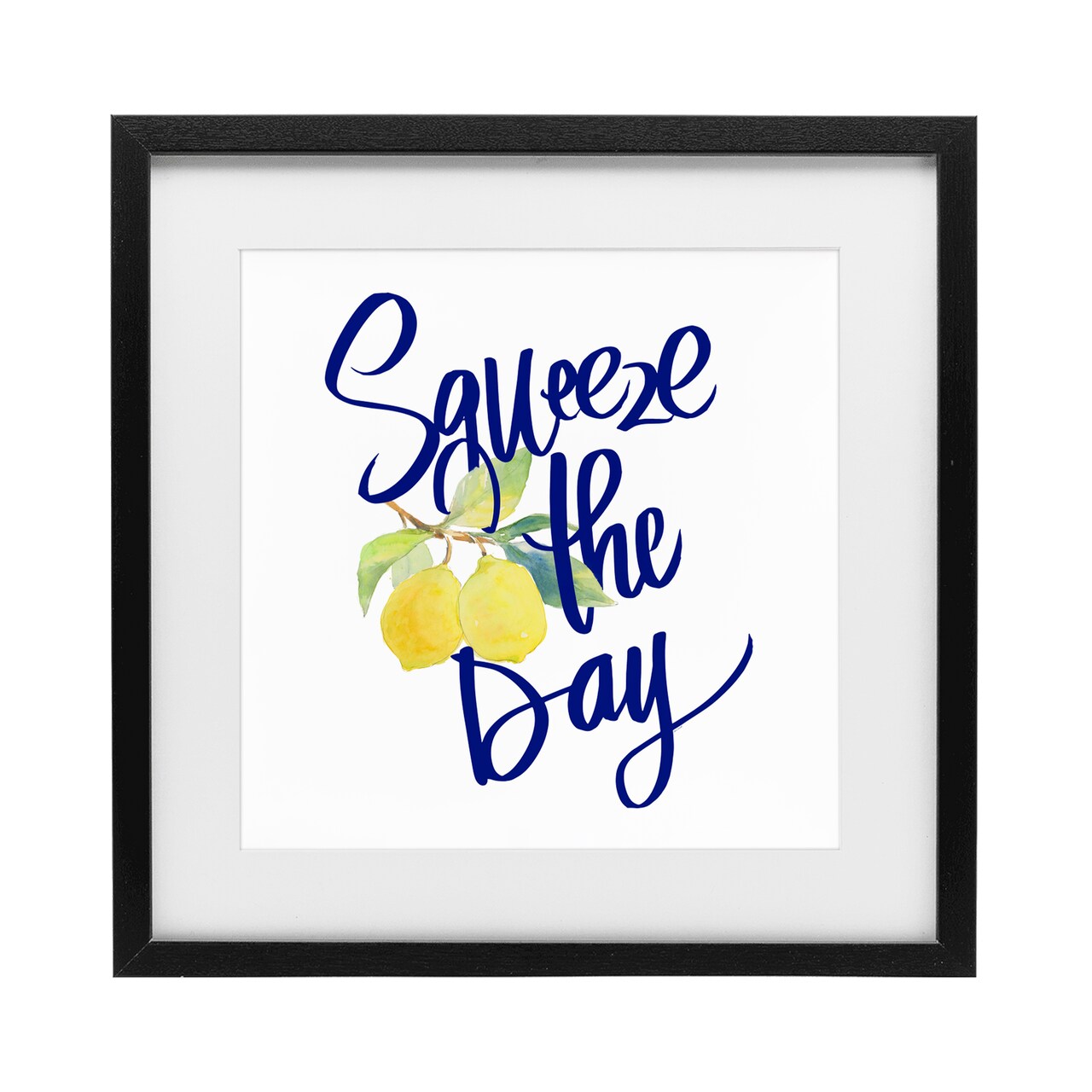 Stupell Industries Cursive Squeeze The Day Framed Print Under Glass, design by Lanie Loreth